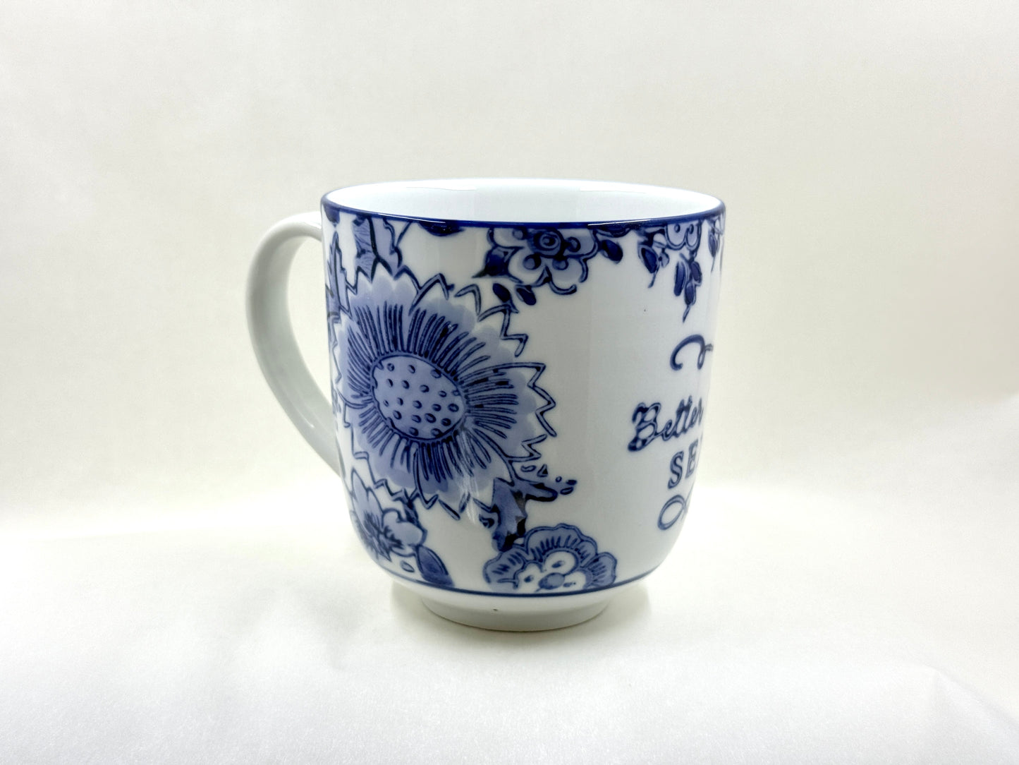 12oz Blue & White Mug with Sassy Saying each