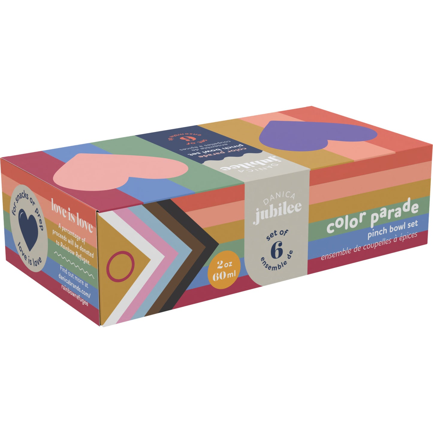 Pinch Bowl Set/6 - Heart Color Parade Assorted