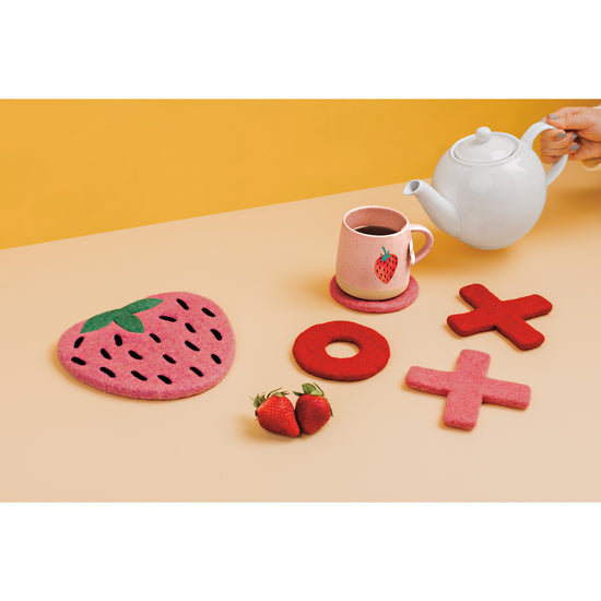 Felt Wool Coaster - S/4 - XO (40% off at checkout)