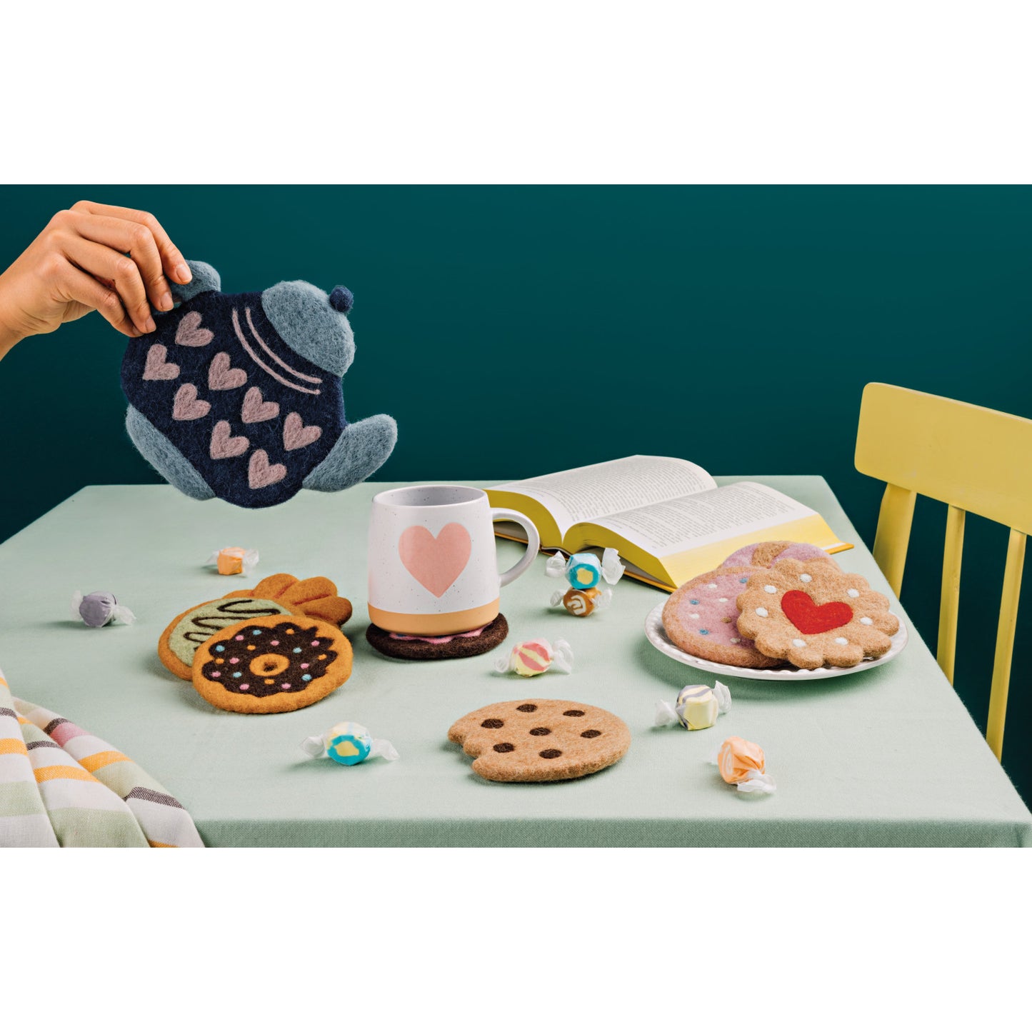 Felt Wool Coasters Set/4 - Cookies