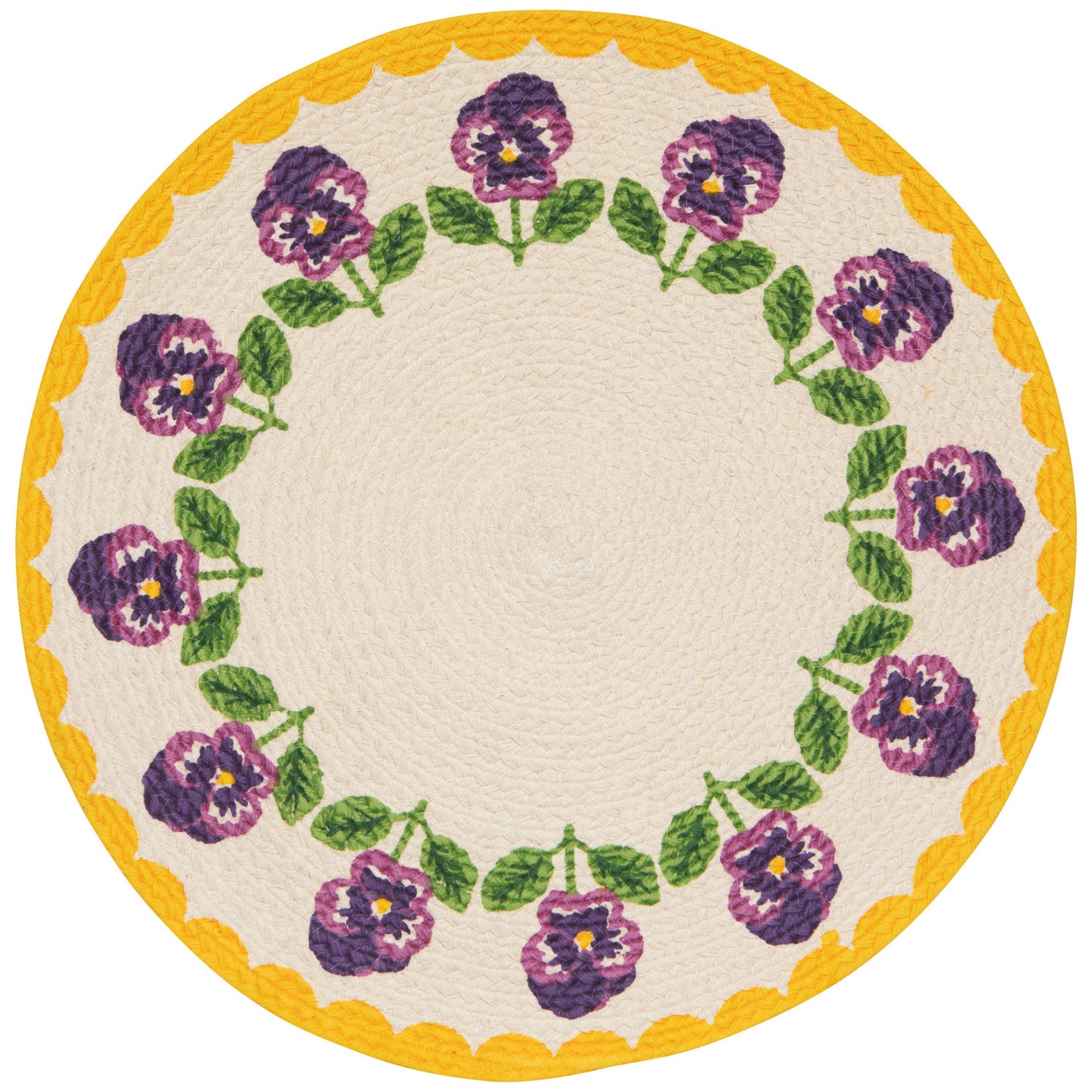 Braided Round Placemat - Pansy