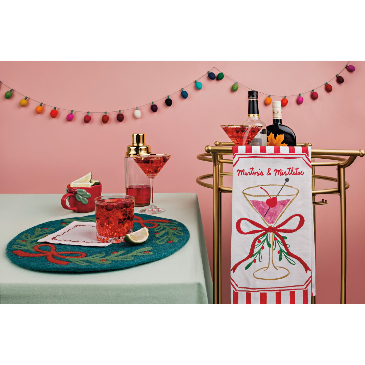 Felt Wool Placemat - Mistletoe Christmas