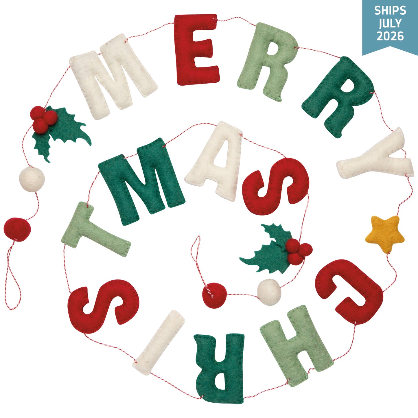 Merry Christmas Felt Garland