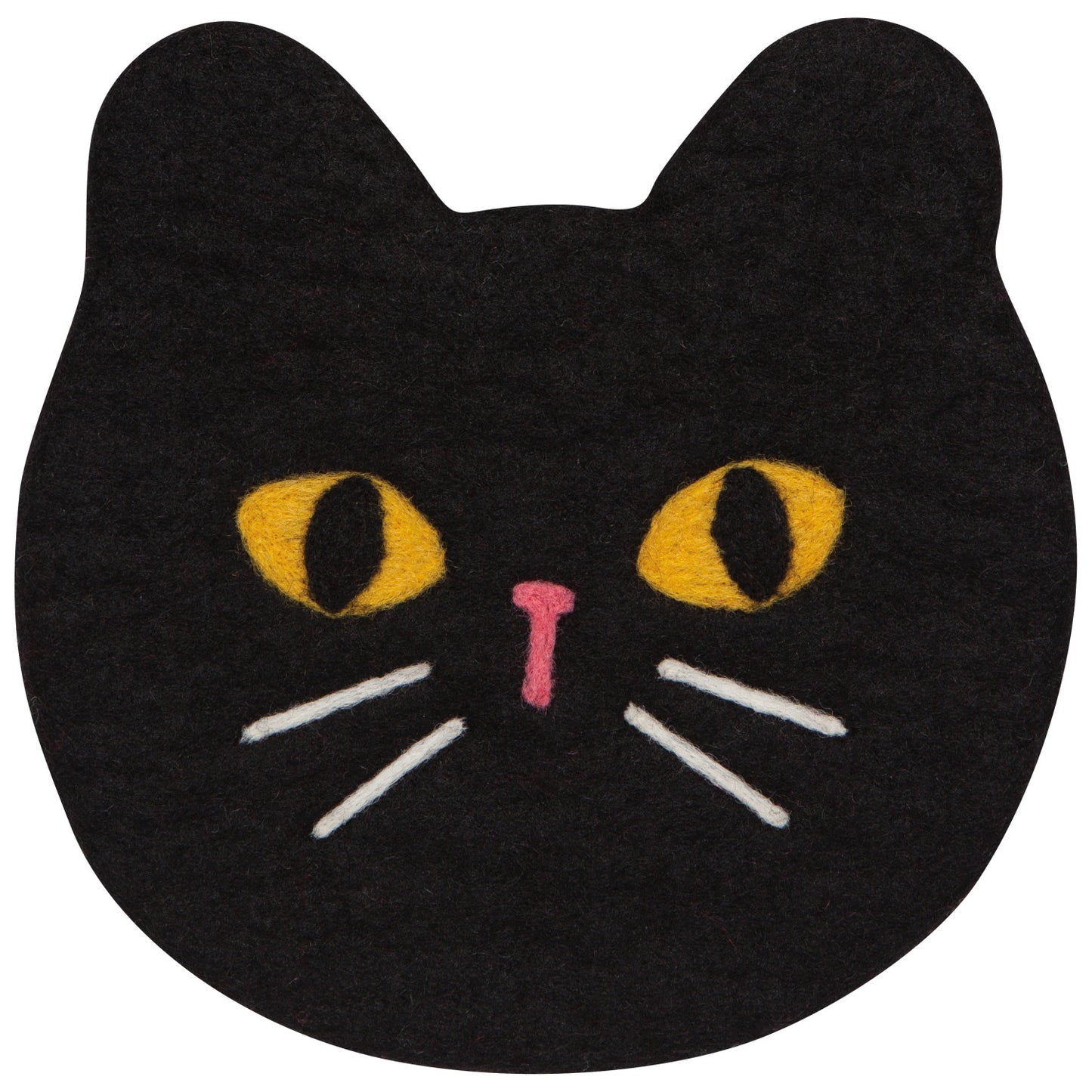 Trivet - Felted Wool - Black Cat