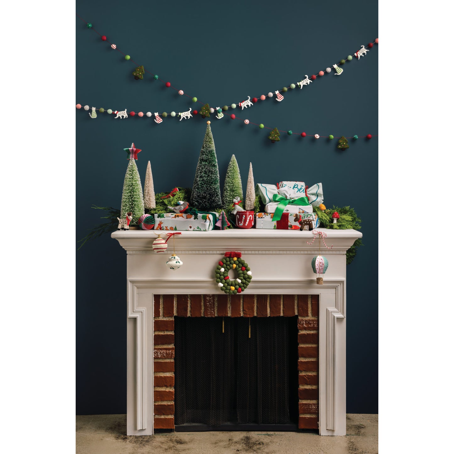 Trivet - Wreath Christmas Felt Wool