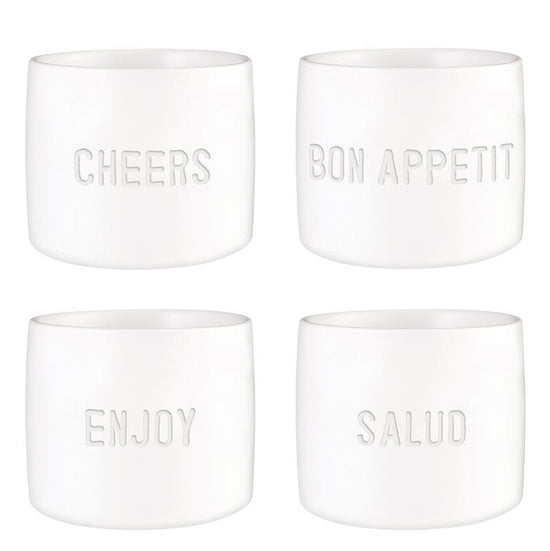 Face To Face Ceramic Napkin Rings - Bon Appetit - S/4 (40% off at checkout)