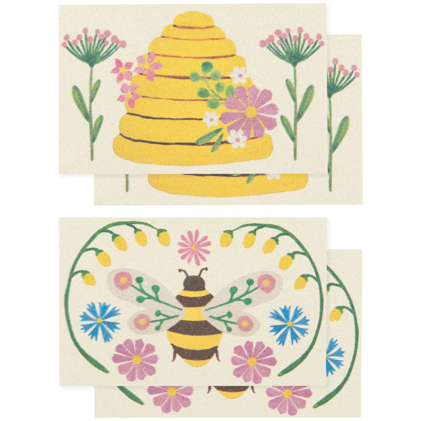 Bee Garden Pop Up Sponges S/4 Assorted