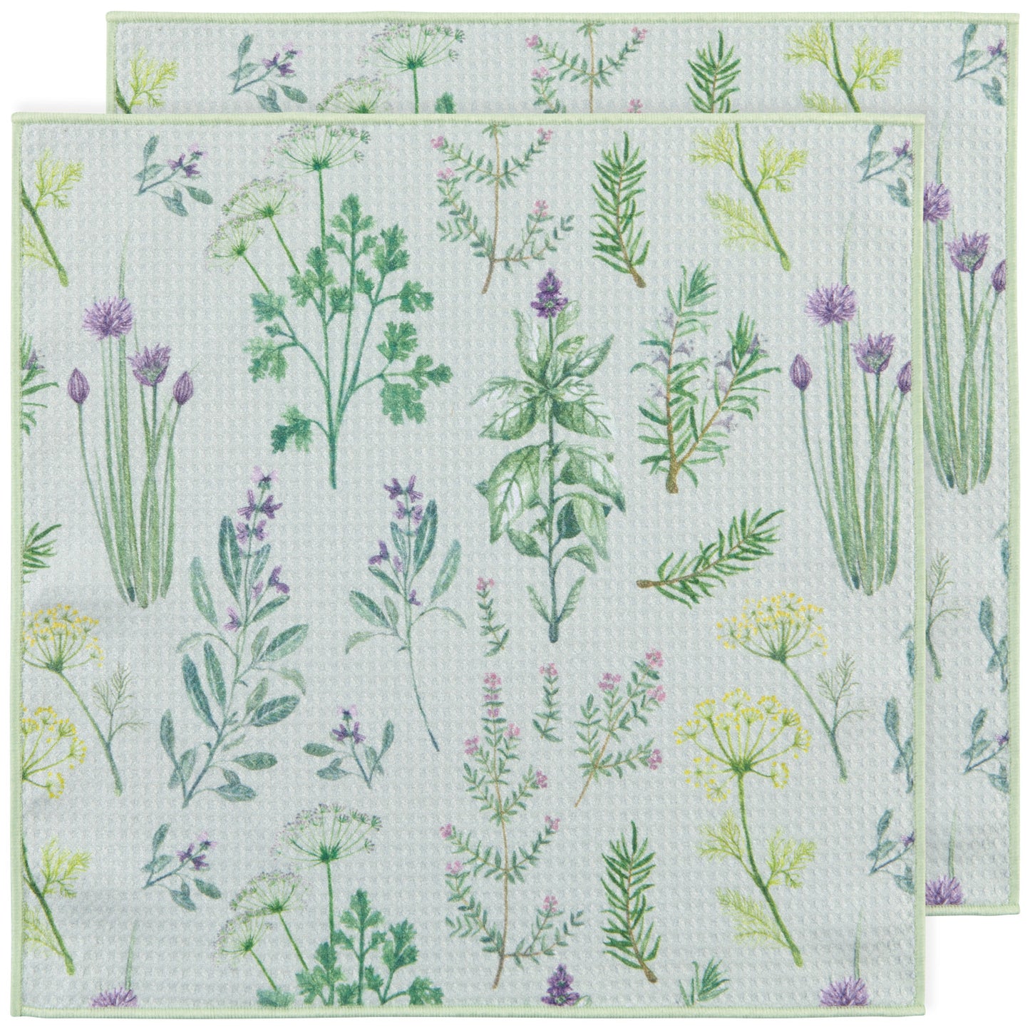 Recycled Microfibre Dishcloth Set/2 - Fresh Herbs