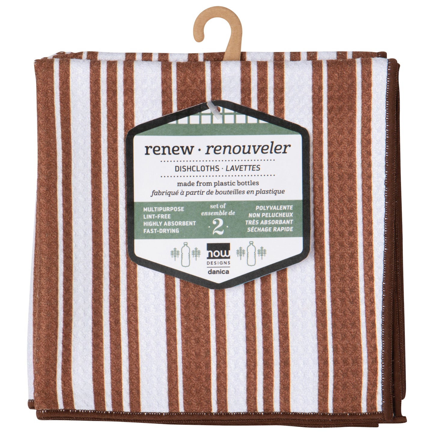 Recycled Microfibre Dishcloth Set/2 - Chestnut