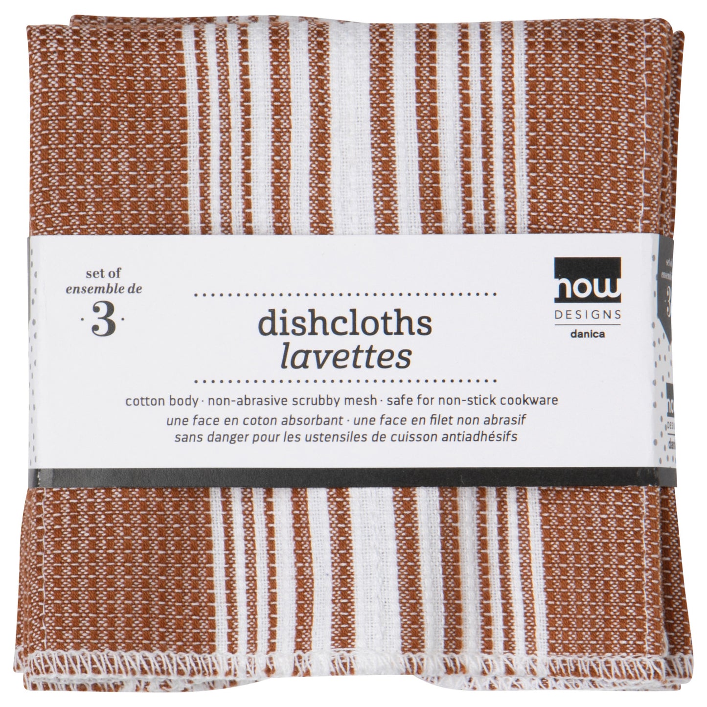 Dishcloth Set of 3 Scrub-it Chestnut Brown