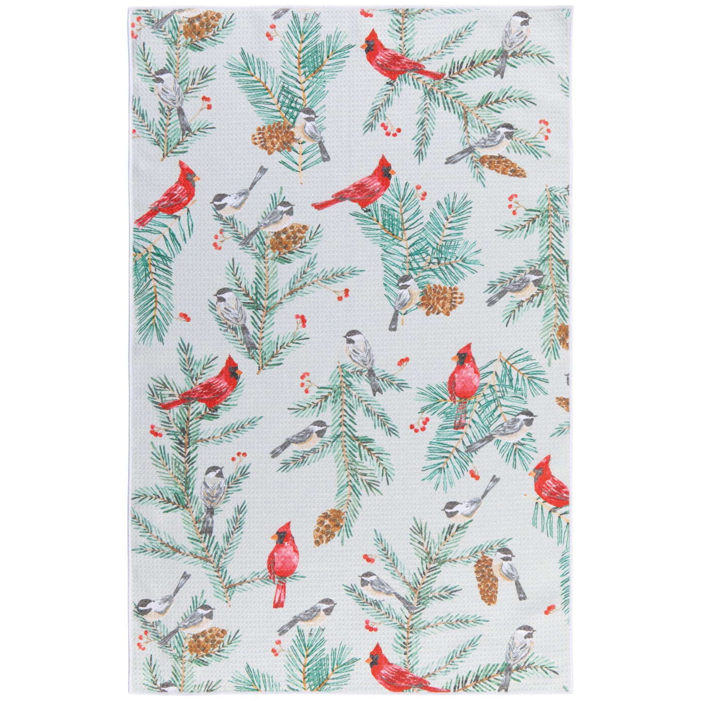 Recycled Microfibre Tea Towel - Birds & Boughs Christmas