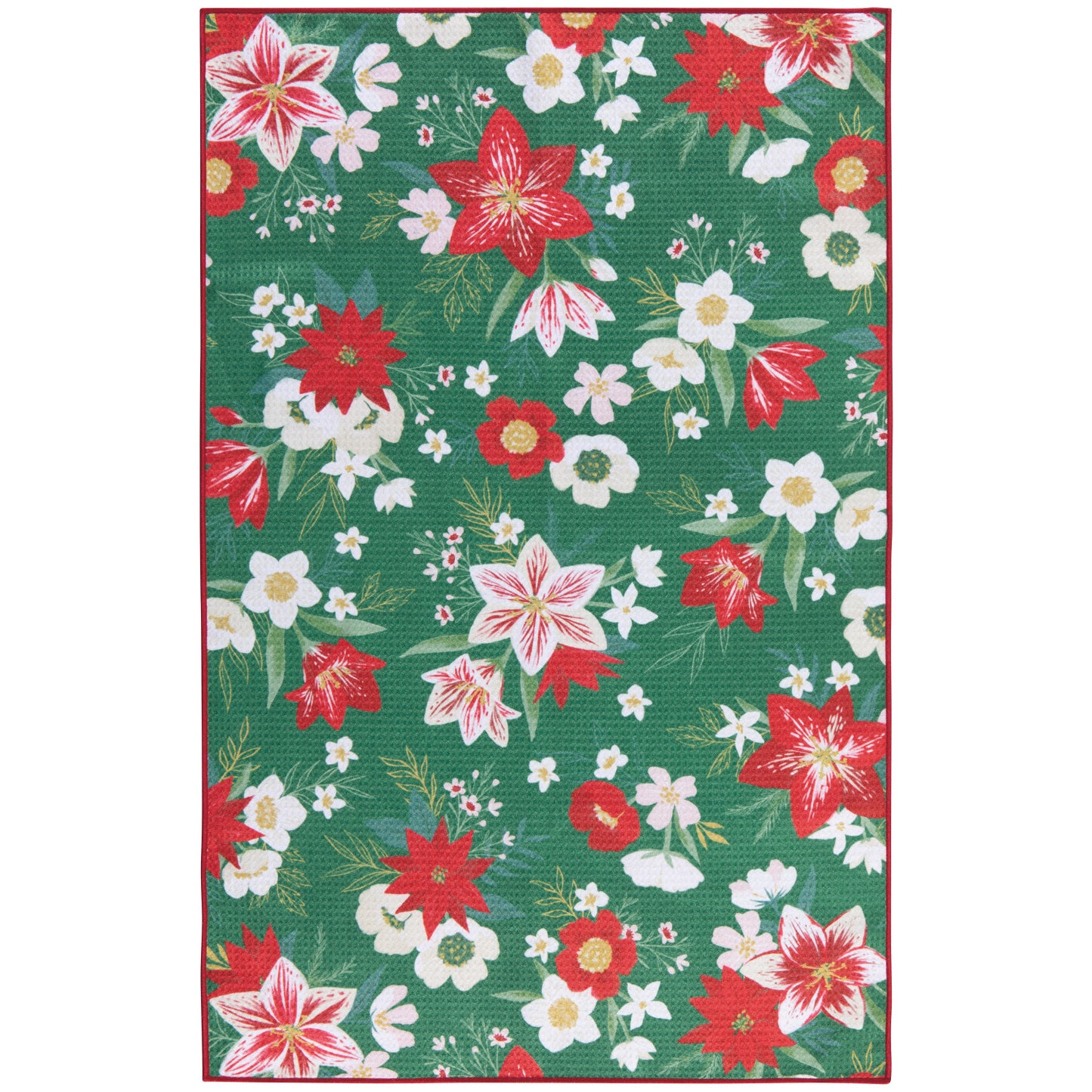 Recycled Microfibre Tea Towel - Amaryllis Christmas