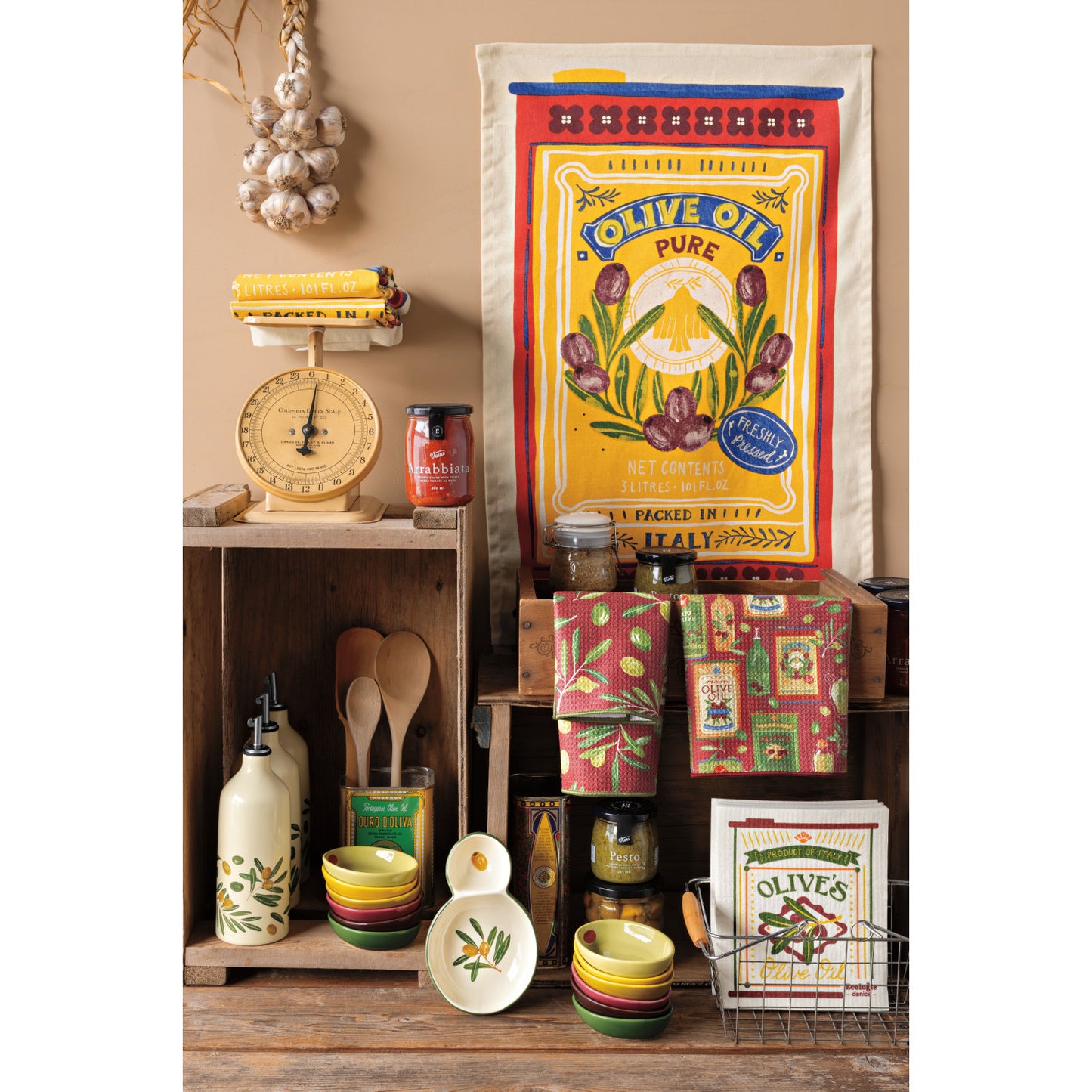 Recycled Microfibre Tea Towel -  Olive Oil
