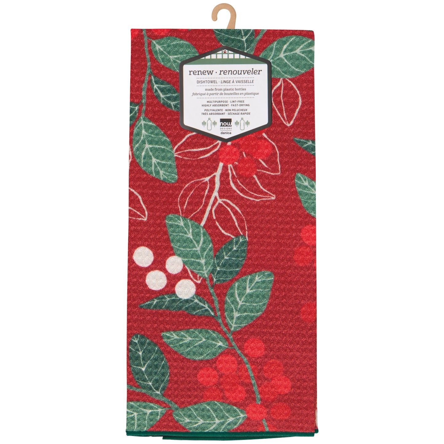 Recycled Microfibre Tea Towel -  Merry Berry Christmas