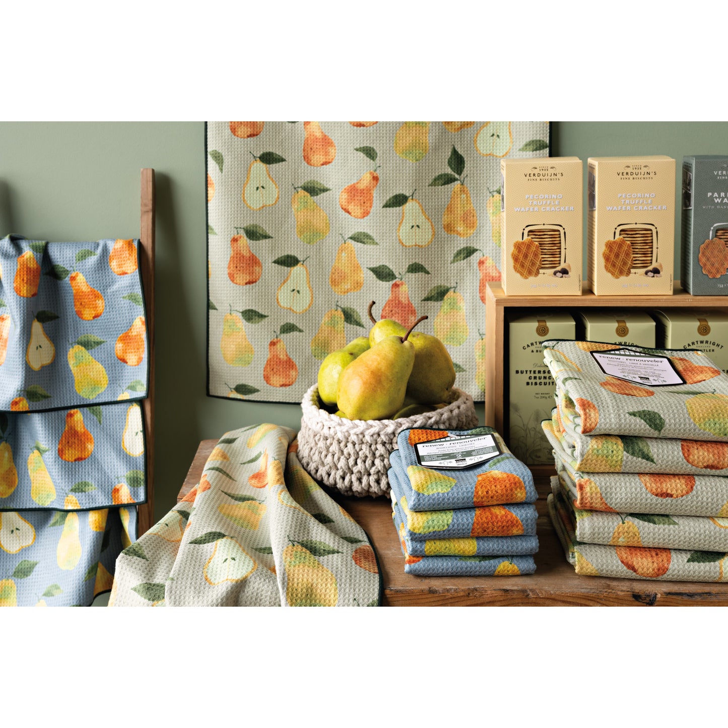 Recycled Microfibre Tea Towel -  Heritage Pear