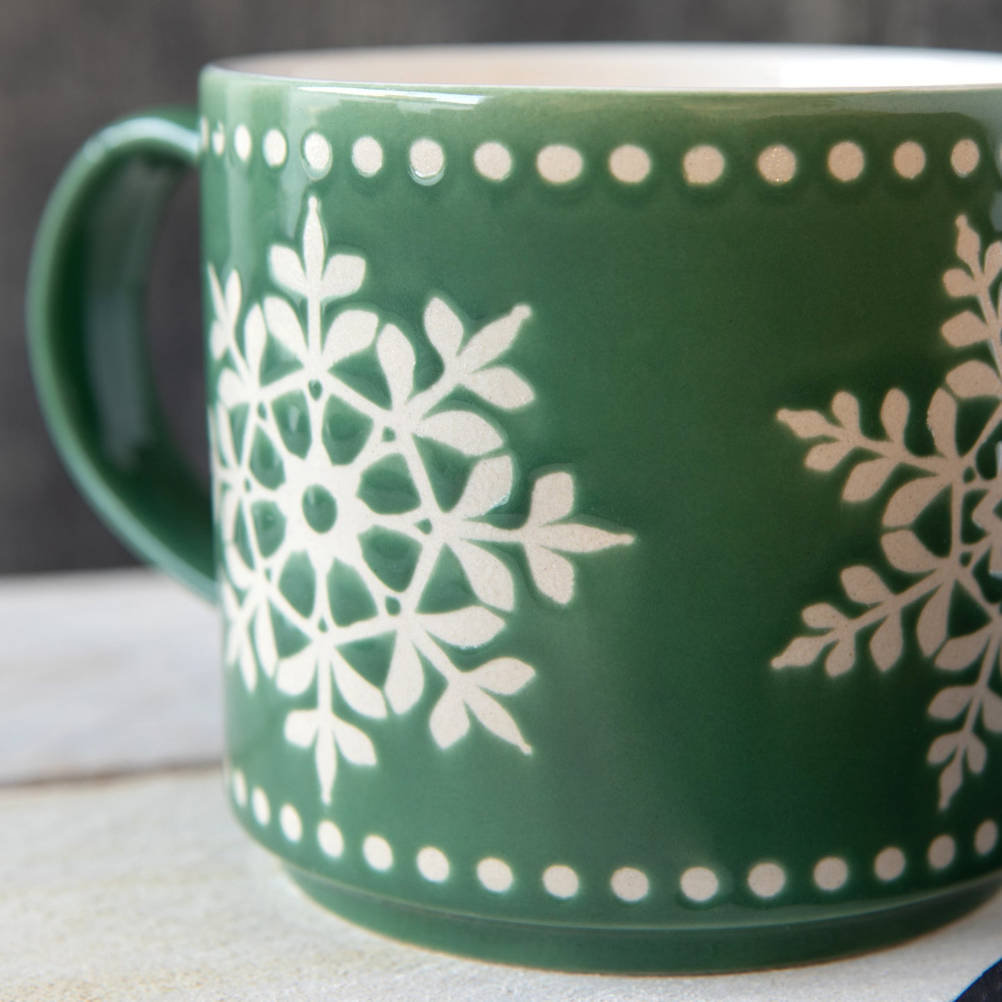 Good Tidings Snowflake Christmas Stacking Mug