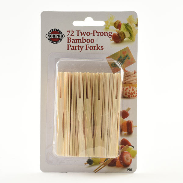 3.5" Two Pronged Bamboo Party Forks