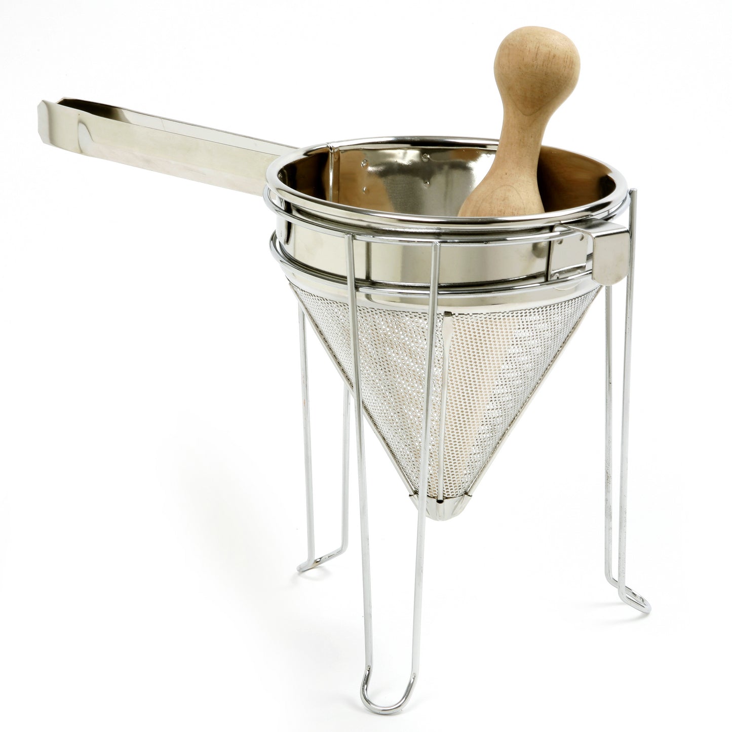 Norpro S/S Chinois With Wood Pestle And Stand