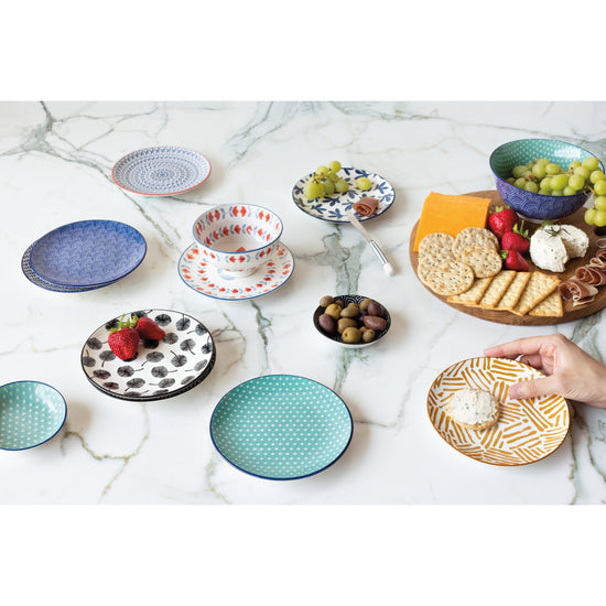 Appetizer Plate - Blue Cross Stamped - 6in