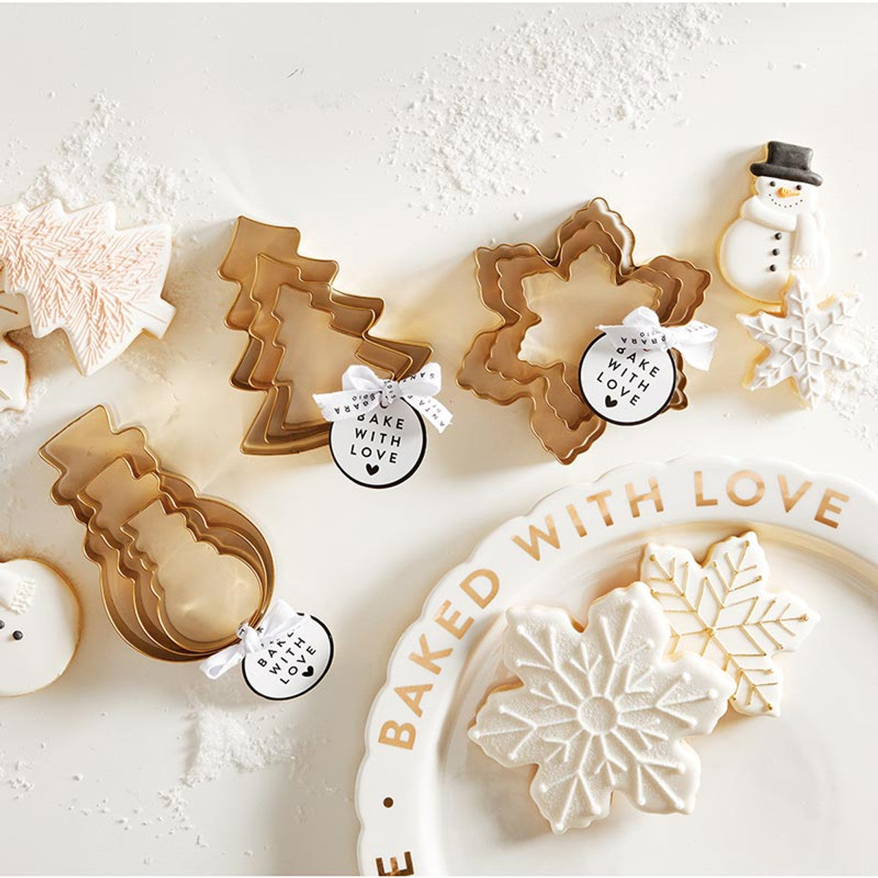 Gold Tree Cookie Cutter S/3