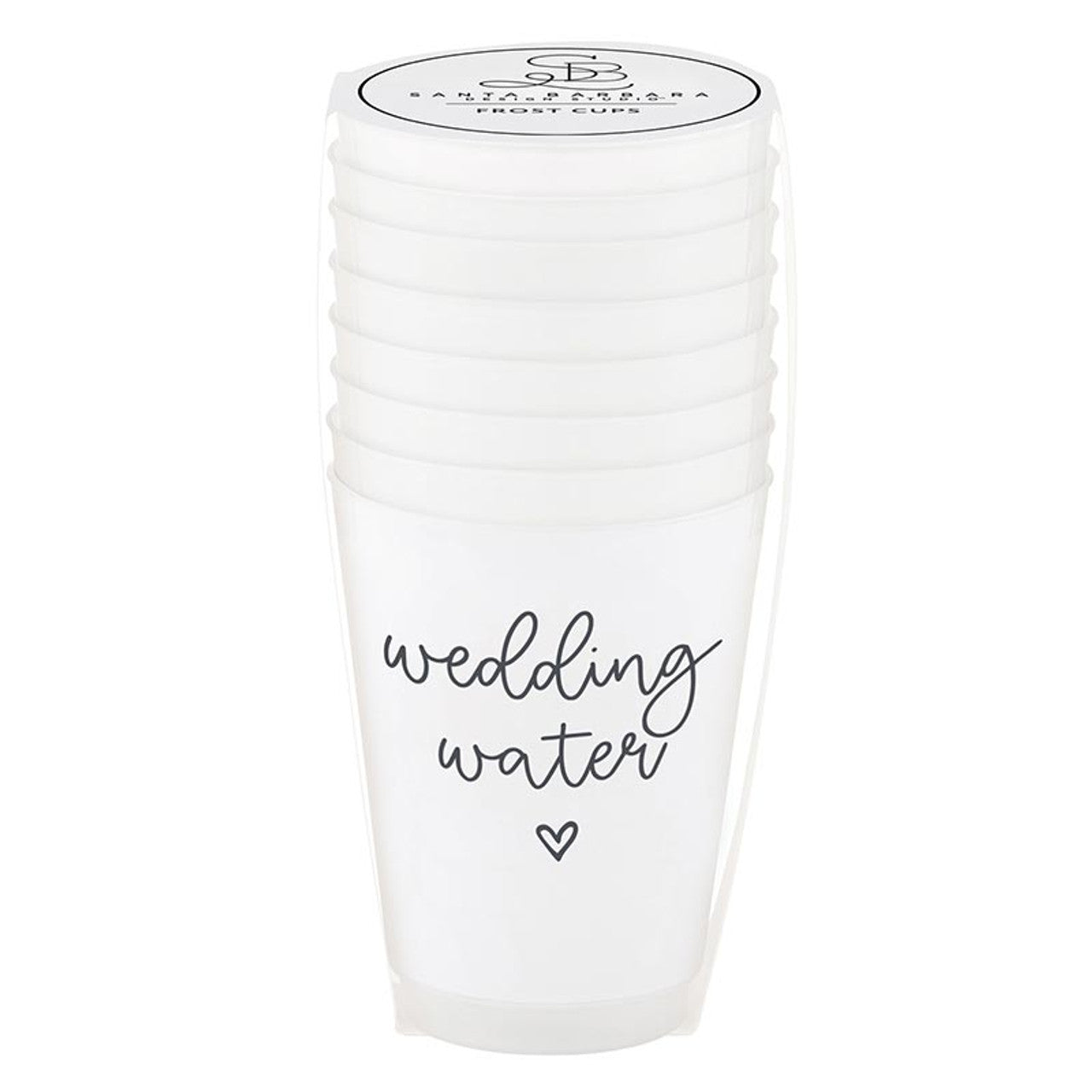 16oz Frosted Wedding Water Cups S/8