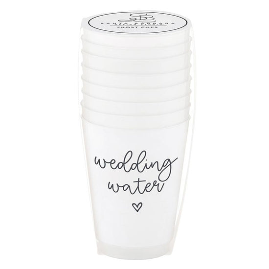 16oz Frosted Wedding Water Cups S/8