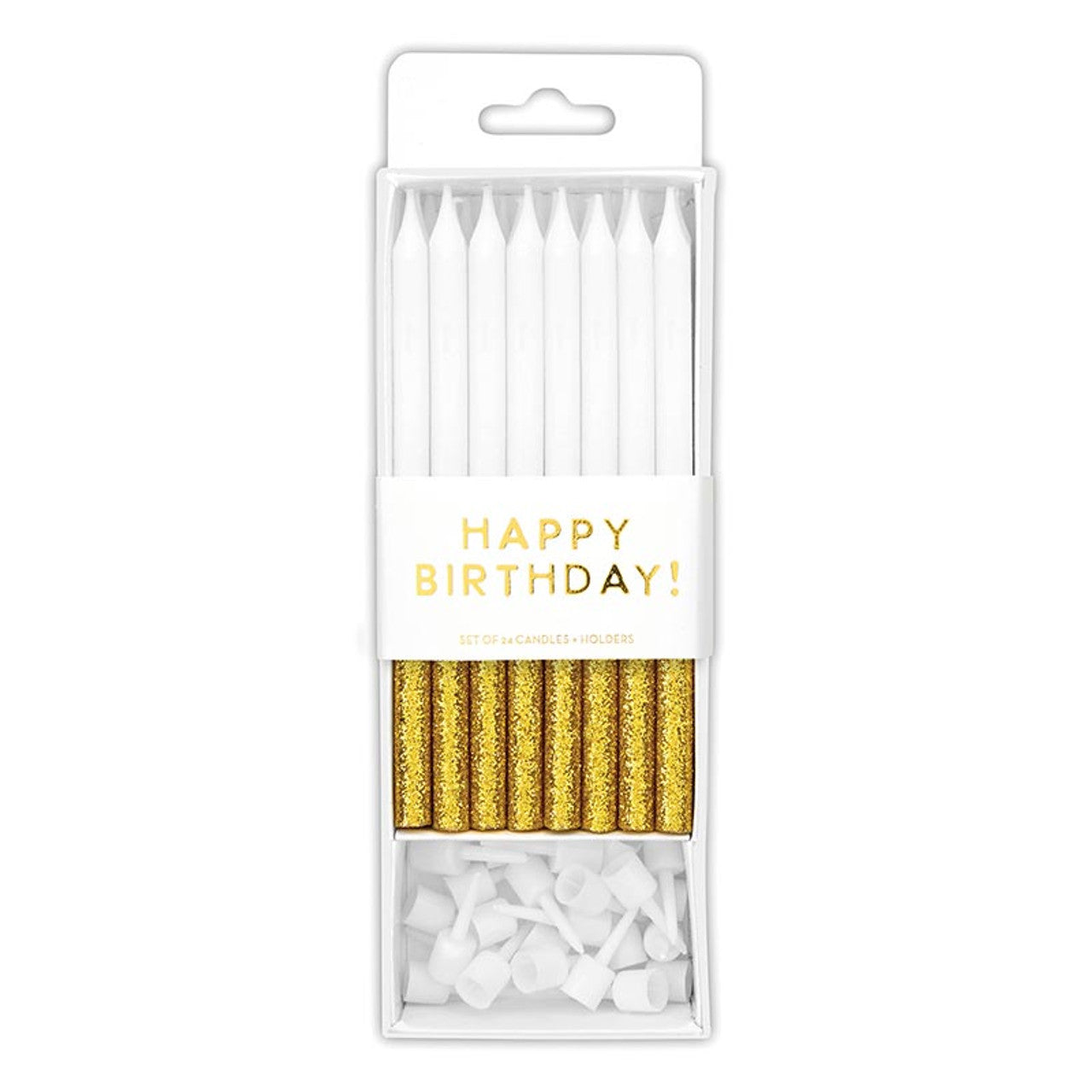 Birthday Candles - Gold Glitter Dip Count/24