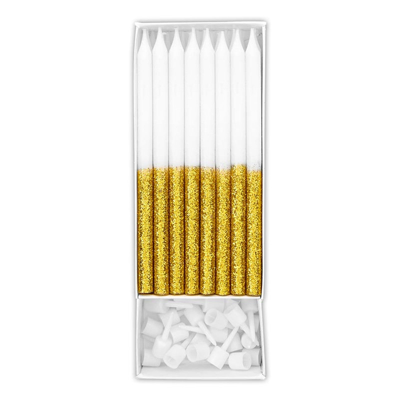 Birthday Candles - Gold Glitter Dip Count/24