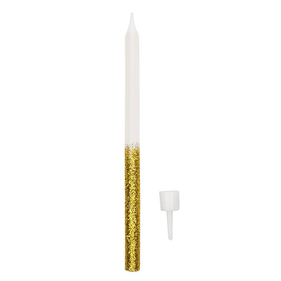 Birthday Candles - Gold Glitter Dip Count/24