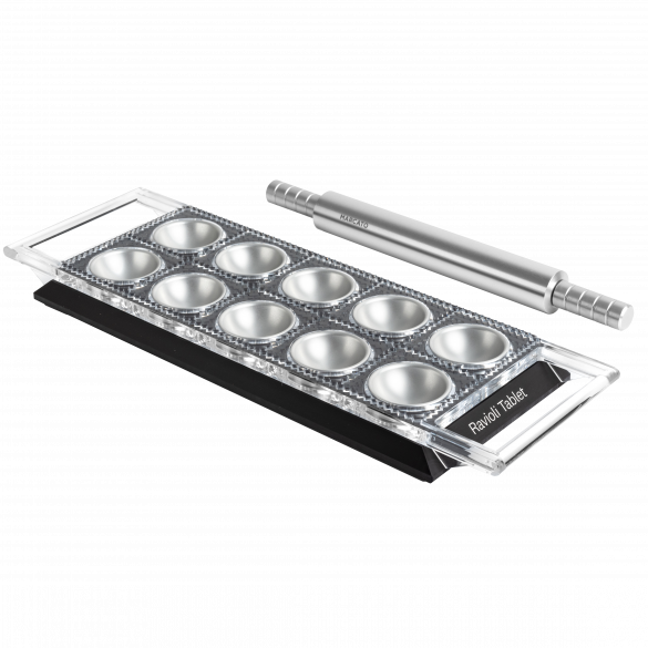 Marcato Ravioli Tablet with Rolling Pin - Black