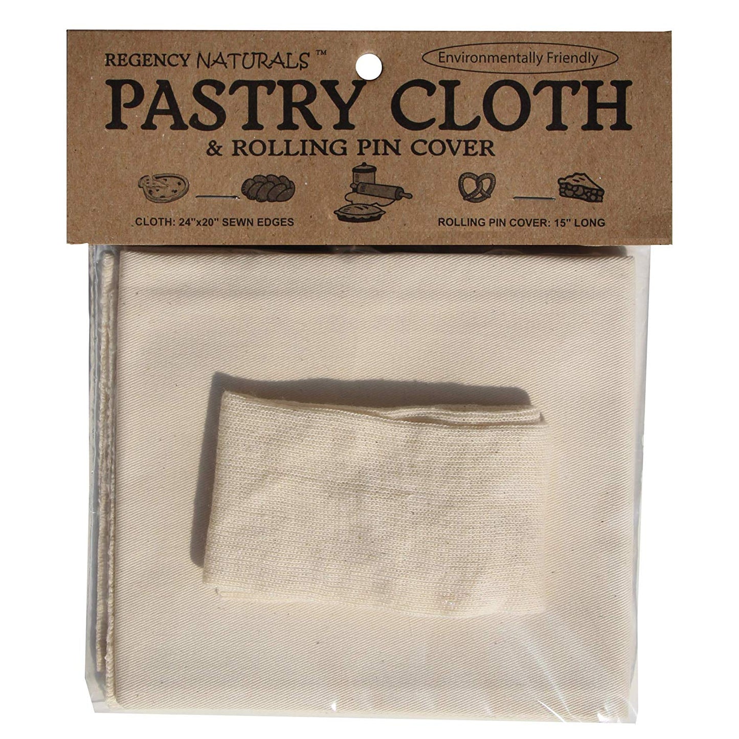 Regency Wraps Natural Pastry Cloth & Rolling Pin Cover