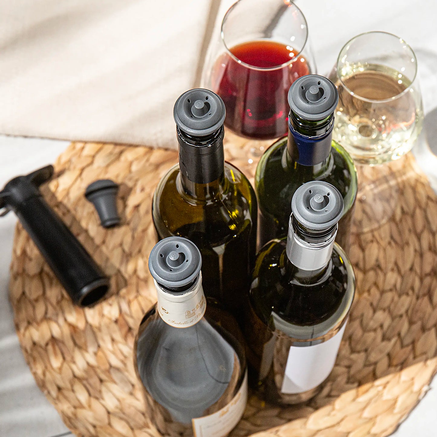Vacu Vin Vacuum Wine Stopper 6 Pack - Gray
