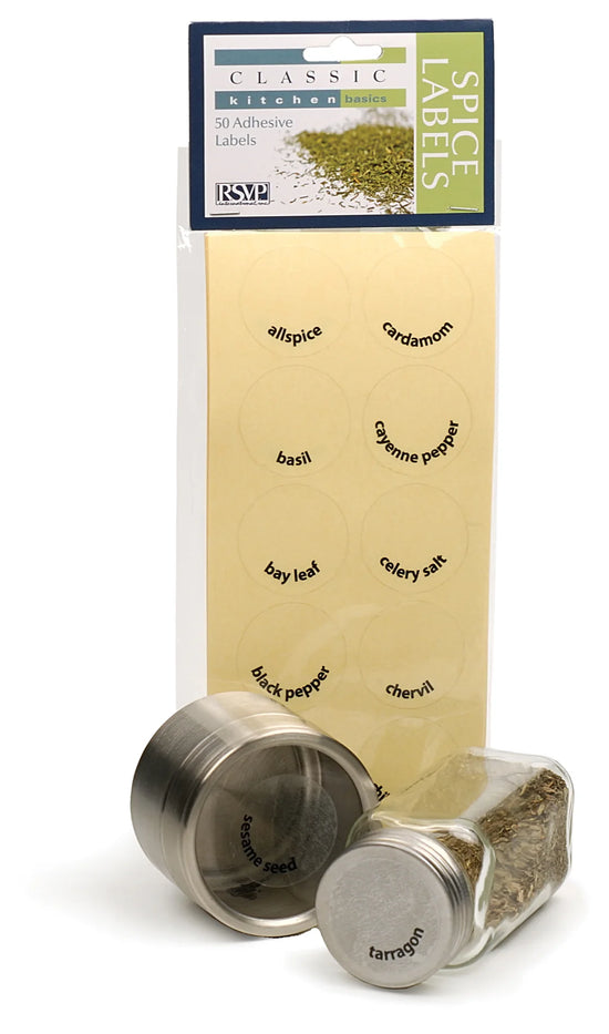 Round Spice Labels S/50 - curved preprinted