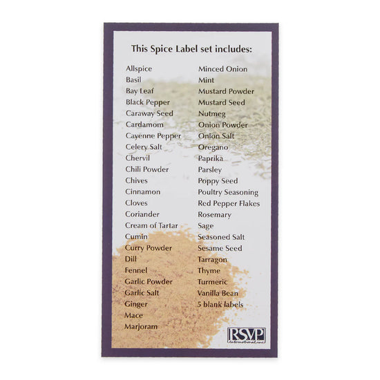 Round Spice Labels S/50 - curved preprinted