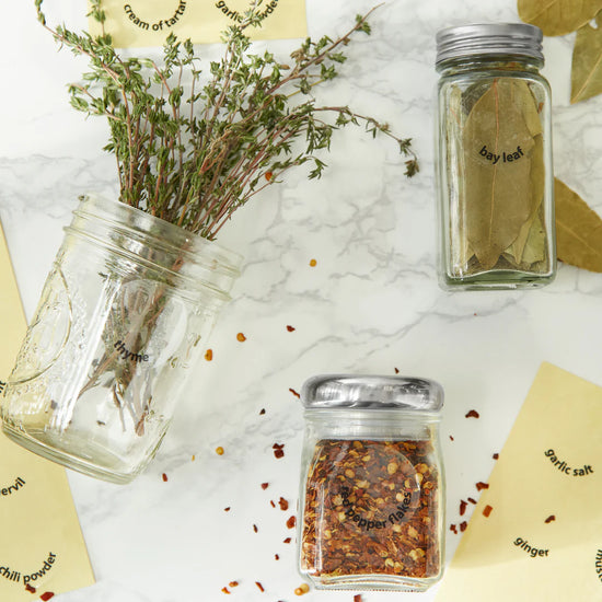 Round Spice Labels S/50 - curved preprinted