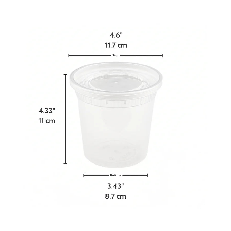Clear Deli Container W/ Lid - 24oz (10/pk) Heavy Duty Leak-resistant