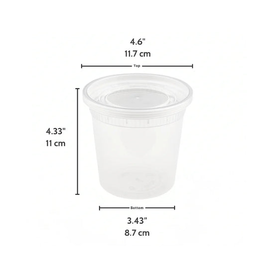 Clear Deli Container W/ Lid - 24oz (10/pk) Heavy Duty Leak-resistant