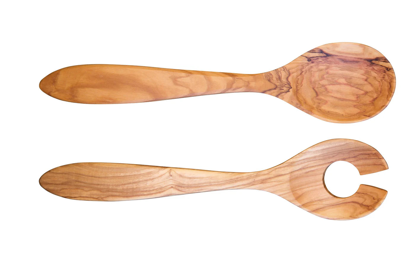 Olive Wood Curved Salad Set