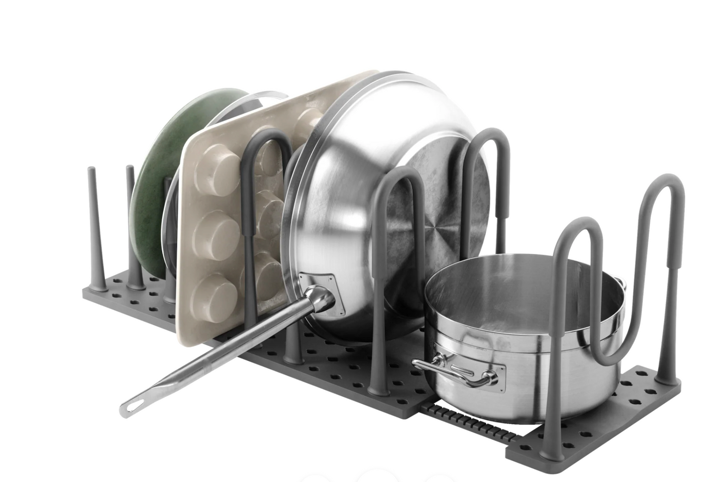 Organizer Peggy Umbra Per Pentole - Sistema Regolabile Per Armadi E Cassetti, Colore Carbone - Foto 9