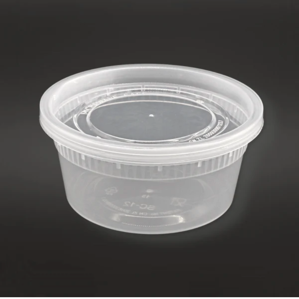 Clear Deli Container W/ Lid - 12oz (10/pk) Heavy Duty Leak-resistant