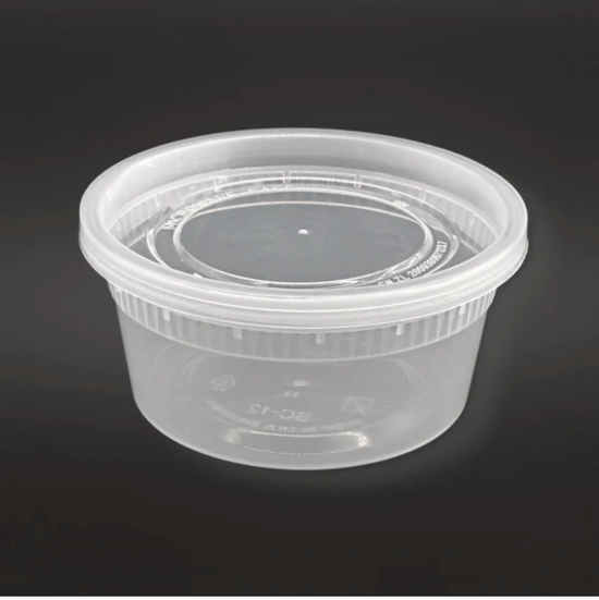 Clear Deli Container W/ Lid - 12oz (10/pk) Heavy Duty Leak-resistant