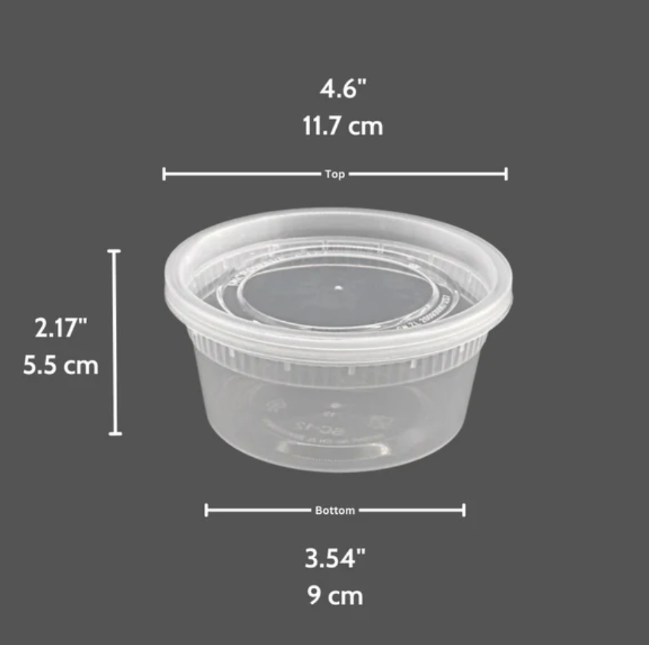 Clear Deli Container W/ Lid - 12oz (10/pk) Heavy Duty Leak-resistant