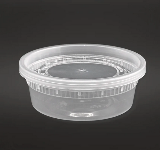Clear Deli Container W/ Lid - 8oz (10/pk) Heavy Duty Leak-resistant