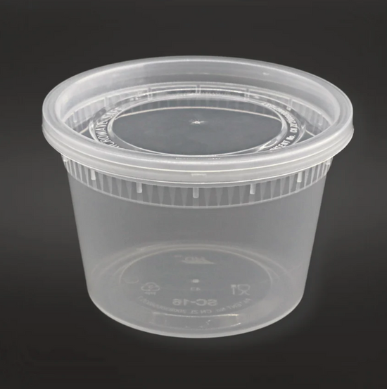 Clear Deli Container W/ Lid - 16oz (10/pk) Heavy Duty Leak-resistant