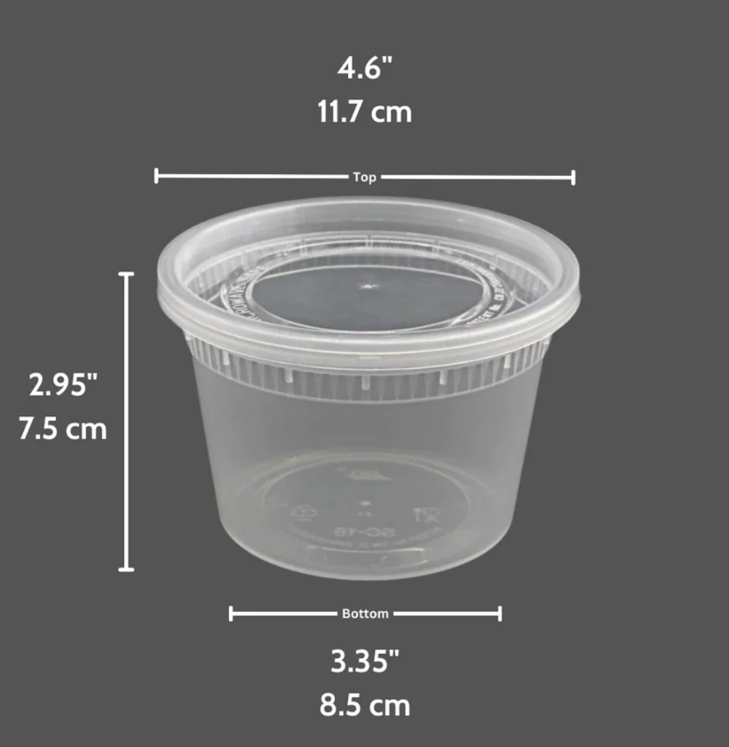 Clear Deli Container W/ Lid - 16oz (10/pk) Heavy Duty Leak-resistant