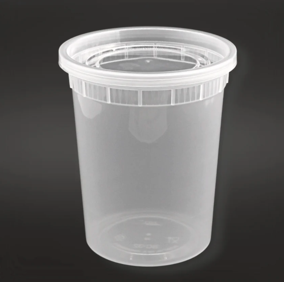 Clear Deli Container W/ Lid - 32oz (10/pk) Heavy Duty Leak-resistant