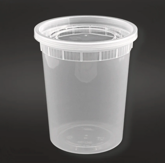 Clear Deli Container W/ Lid - 32oz (10/pk) Heavy Duty Leak-resistant