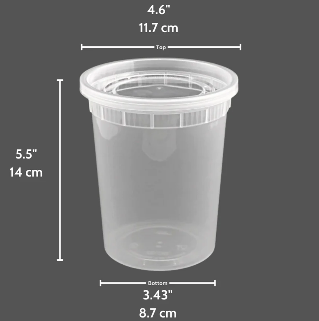 Clear Deli Container W/ Lid - 32oz (10/pk) Heavy Duty Leak-resistant