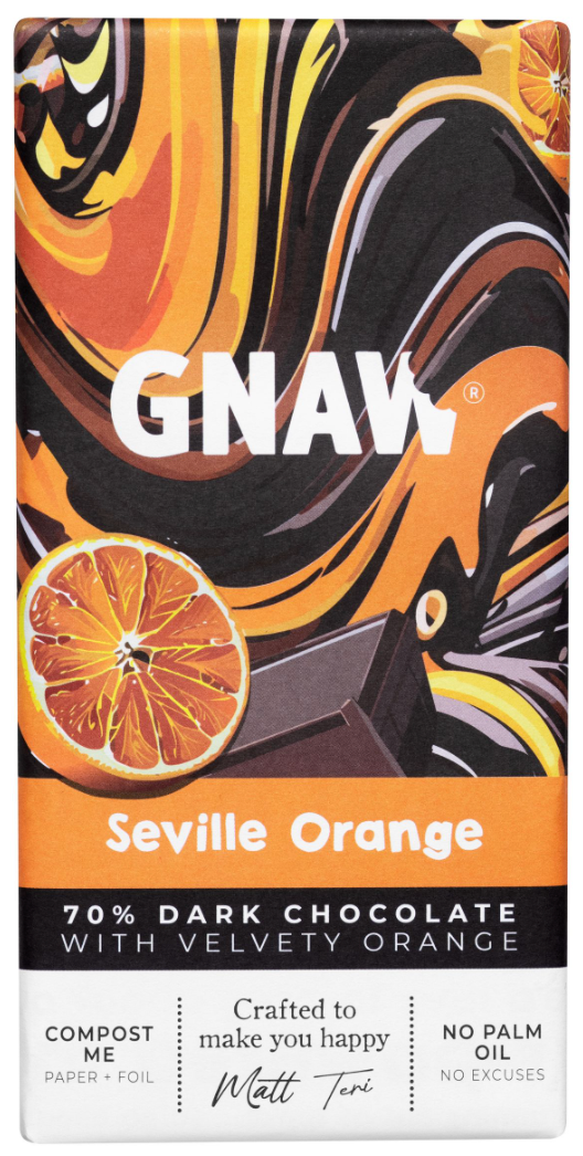 Gnaw Seville Orange Dark Chocolate Bar - 80g
