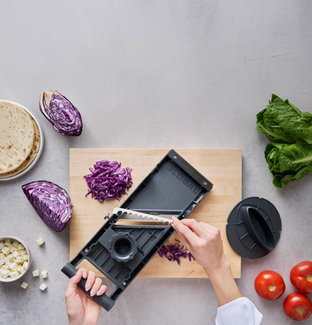 Global 95mm Mandoline With 3 Serration Blades